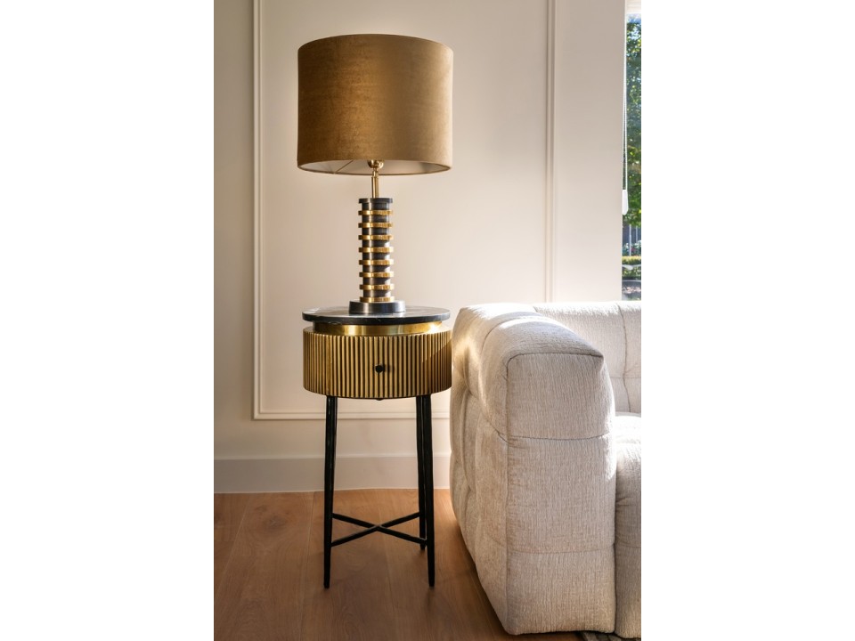 RICHMOND stolik IRONVILLE 40 cm - marmur, metal, MDF, sklejka brzozowa - Richmond Interiors