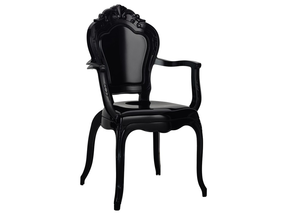 Krzesło KING ARM czarne - poliwęglan - King Home