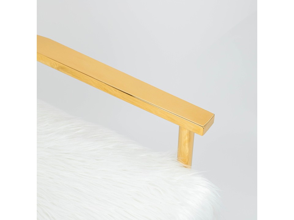KARE fotel MR. FLUFFY biały / złoty - Kare Design