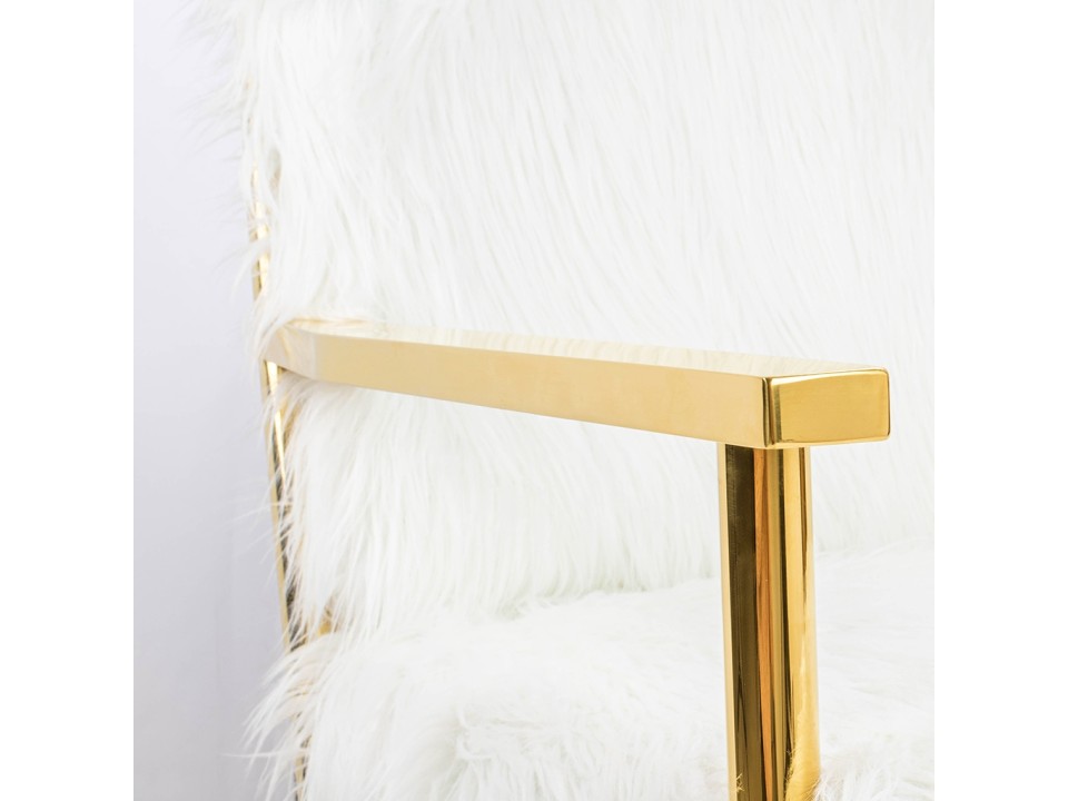 KARE fotel MR. FLUFFY biały / złoty - Kare Design