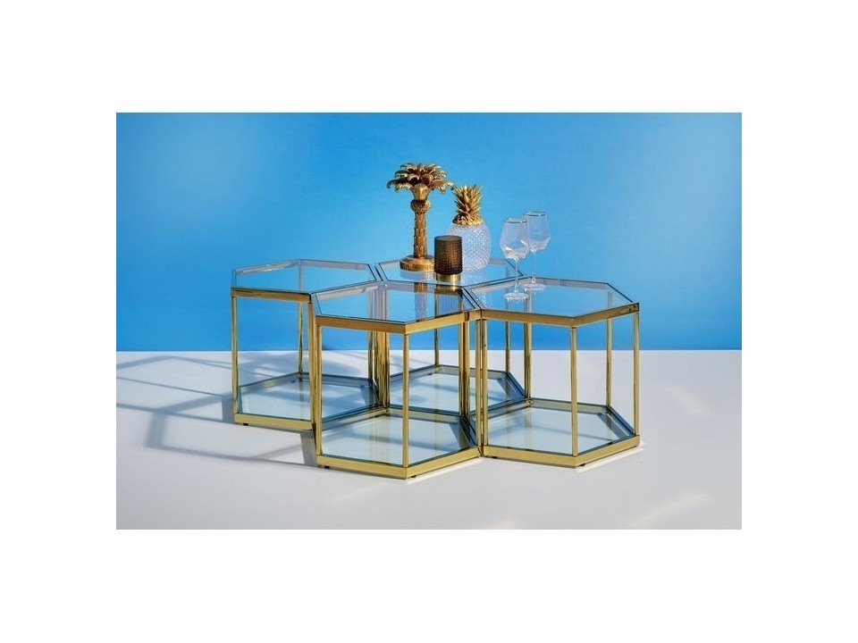KARE stolik kawowy COMB GOLD 45 złoty - Kare Design