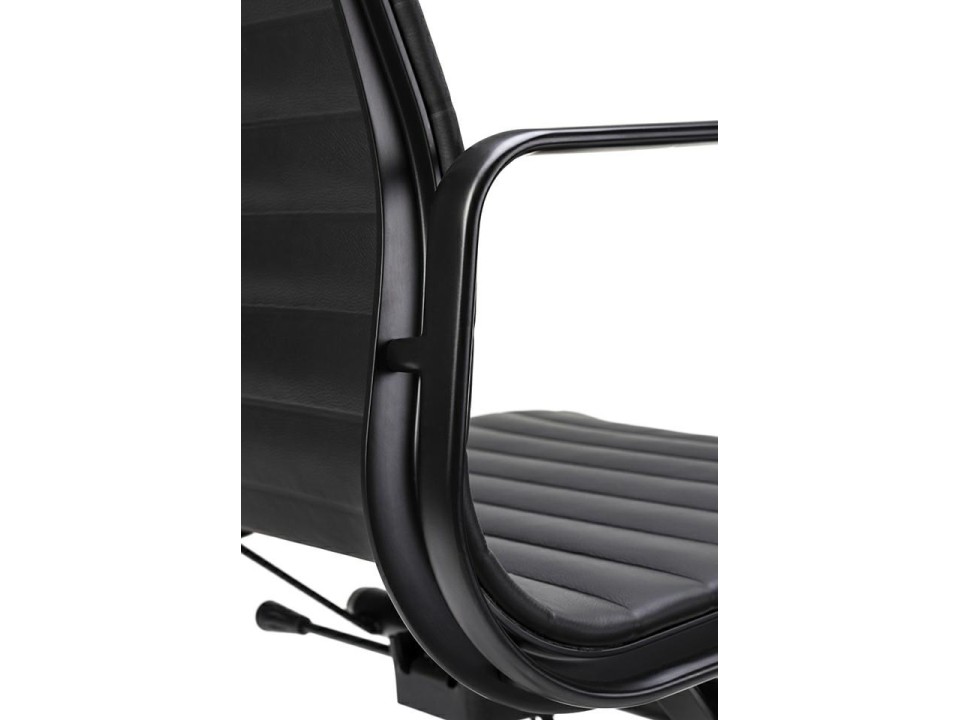Fotel biurowy BODY PRESTIGE PLUS czarny - skóra naturalna, aluminium - King Home