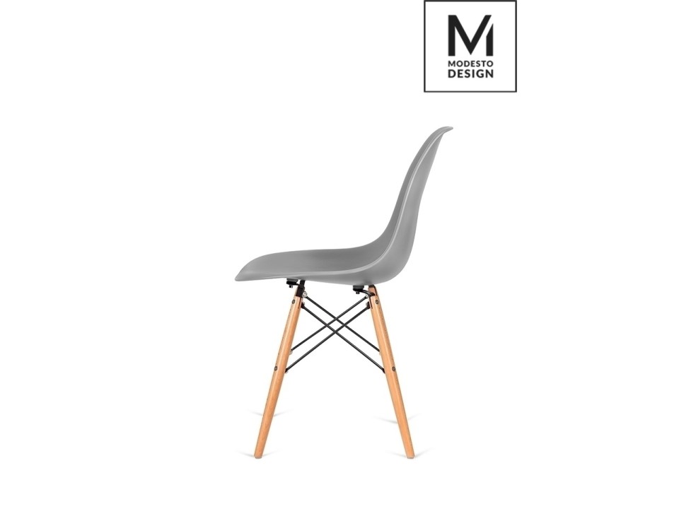MODESTO krzesło DSW szare - podstawa bukowa - Modesto Design