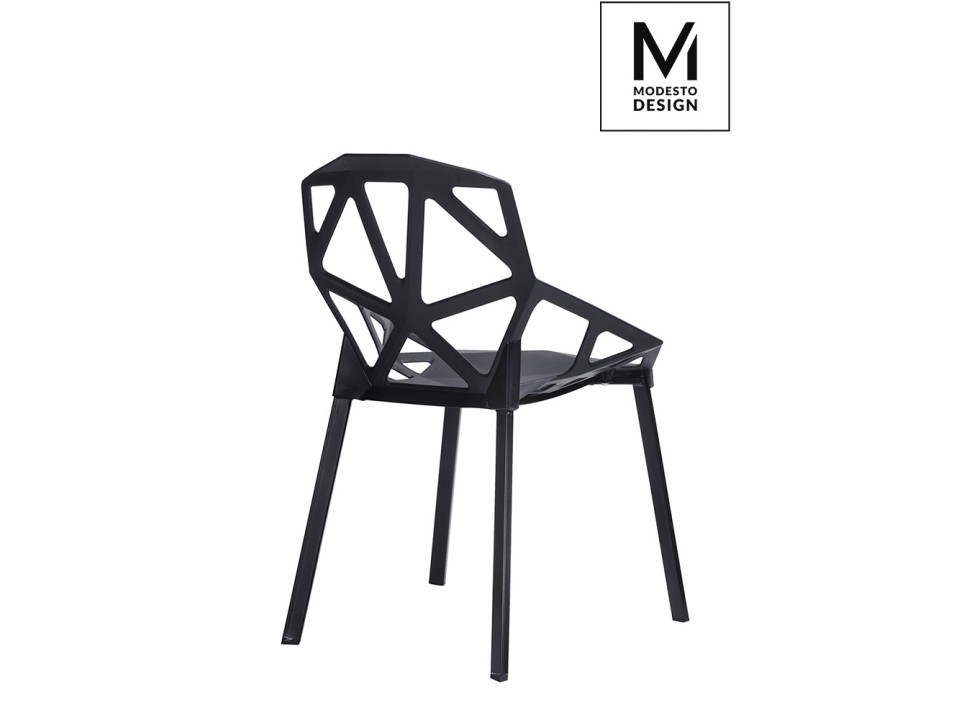 MODESTO krzesło SPLIT MAT czarne - polipropylen, podstawa metalowa - Modesto Design