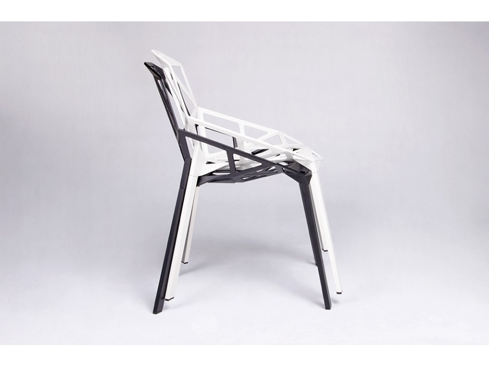 Krzesło SPLIT PREMIUM białe - aluminium, nogi białe - King Home
