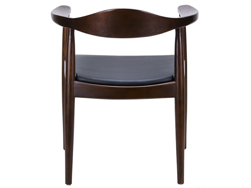 Krzesło KENNEDY ciemnobrązowe - drewno jesion, ekoskóra - King Home