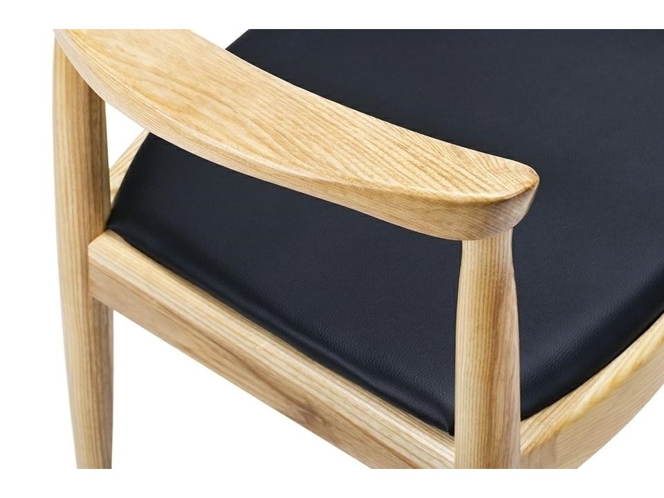 Krzesło KENNEDY naturalne - drewno jesion, ekoskóra - King Home