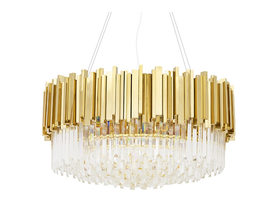 Lampa wisząca IMPERIAL GOLD 80 - stal, kryształ - King Home