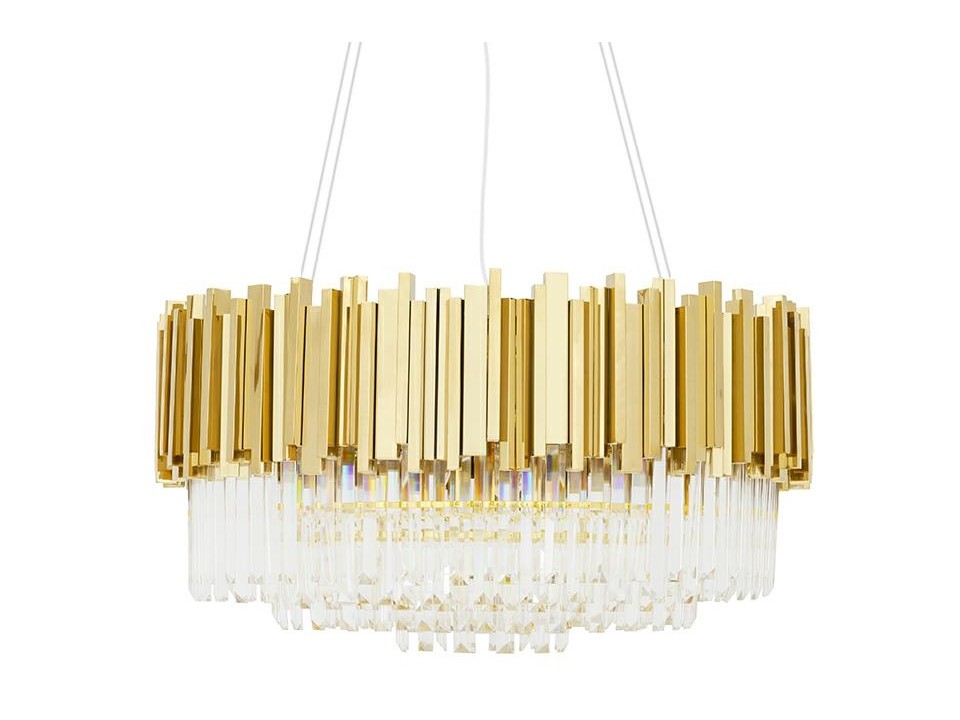 Lampa wisząca IMPERIAL GOLD 80 - stal, kryształ - King Home