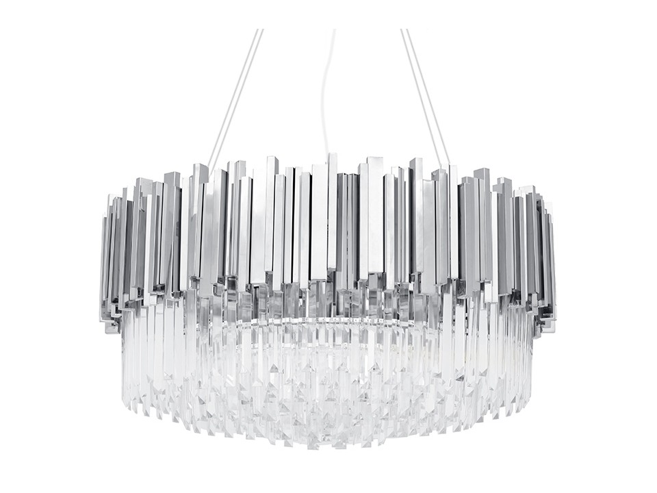 Lampa wisząca IMPERIAL SILVER 80 - stal, kryształ - King Home