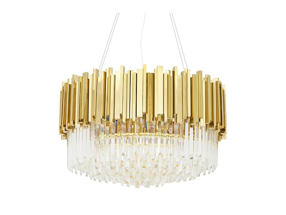 Lampa wisząca IMPERIAL GOLD 60 - stal, kryształ - King Home