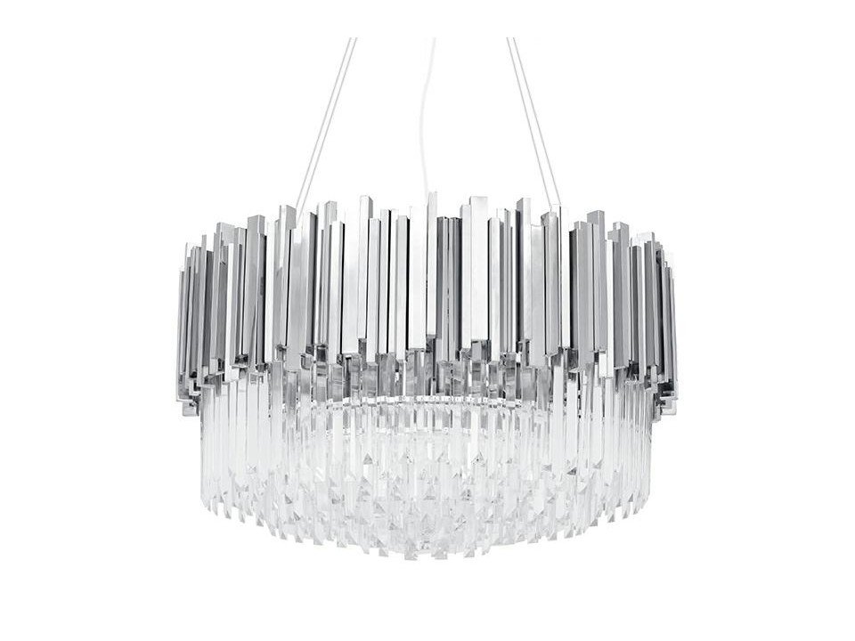 Lampa wisząca IMPERIAL SILVER 60 - stal, kryształ - King Home