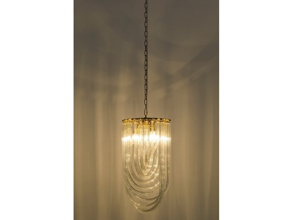 Lampa wisząca MURANO L złota - szkło, metal - King Home