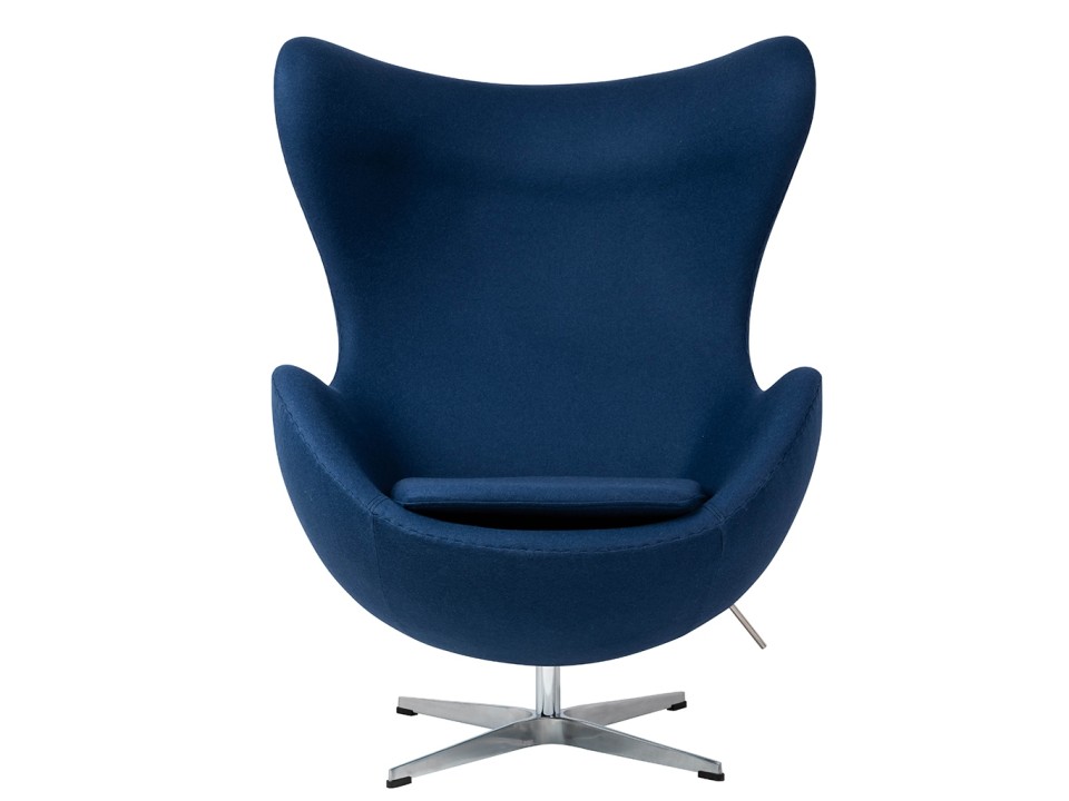 Fotel EGG CLASSIC atlantycki niebieski. 26 - wełna, podstawa aluminiowa - King Home