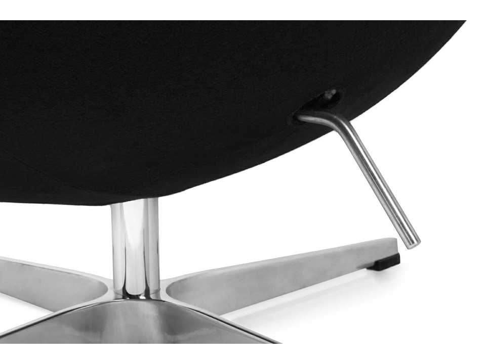 Fotel EGG CLASSIC czarny.30 - wełna, podstawa aluminiowa - King Home