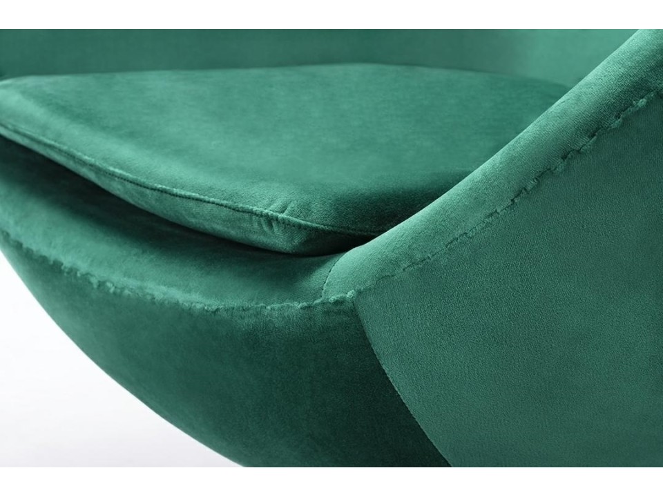 Fotel EGG CLASSIC VELVET BLACK zielony - welur, podstawa czarna - King Home