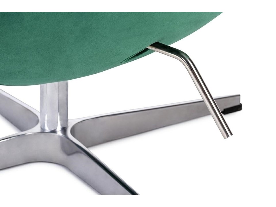 Fotel EGG CLASSIC VELVET zielony - welur, podstawa aluminiowa - King Home