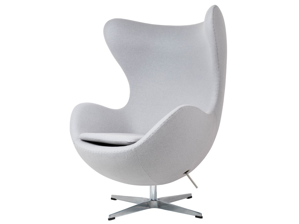 Fotel EGG CLASSIC szary popielaty.18 - wełna, podstawa aluminiowa - King Home