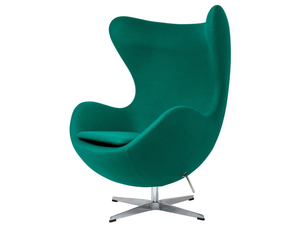 Fotel EGG CLASSIC szmaragdowy zielony.41 - wełna, podstawa aluminiowa - King Home