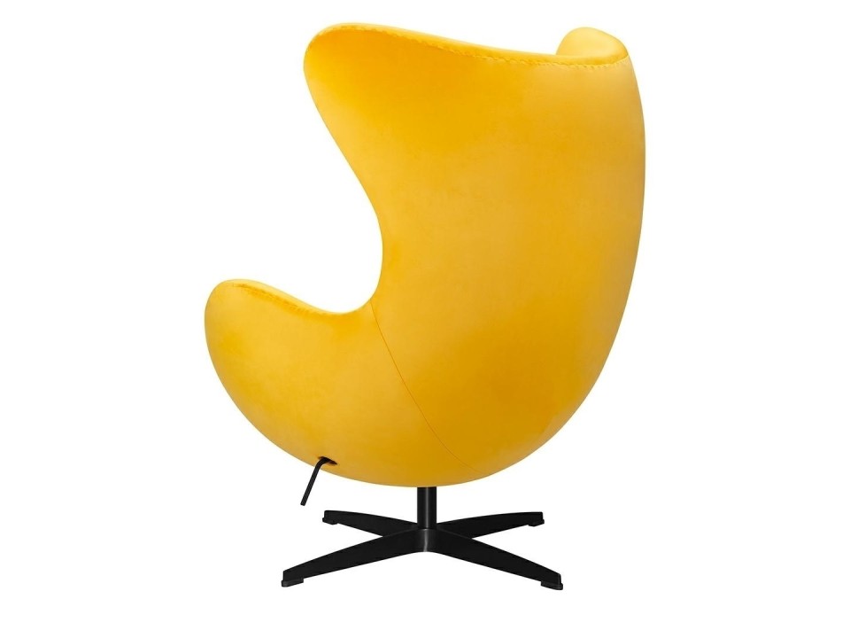 Fotel EGG CLASSIC VELVET BLACK żółty - welur, podstawa czarna - King Home