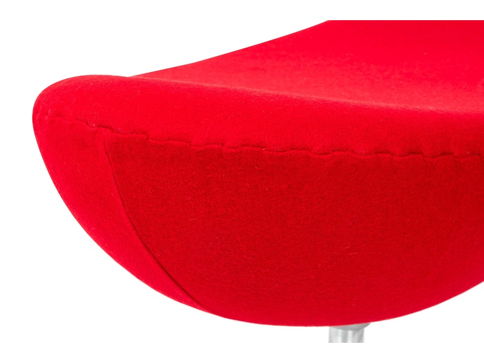 Podnóżek EGG CLASSIC czerwony.17 - wełna, podstawa aluminiowa - King Home