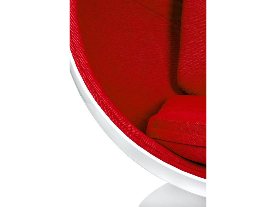 Fotel BALL biało-czerwony - włókno szklane - King Home