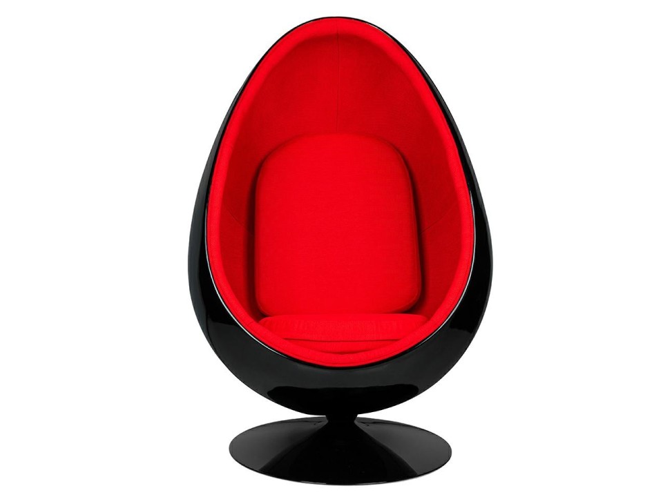 Fotel OVALIA BLACK czerwony - King Home