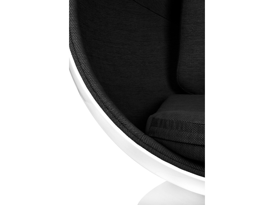 Fotel OVALIA biało-czarny - włókno szklane - King Home