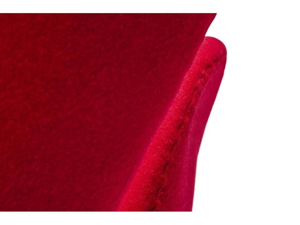 Fotel SWAN WOOL PREMIUM czerwony - wełna, podstawa stal - King Home