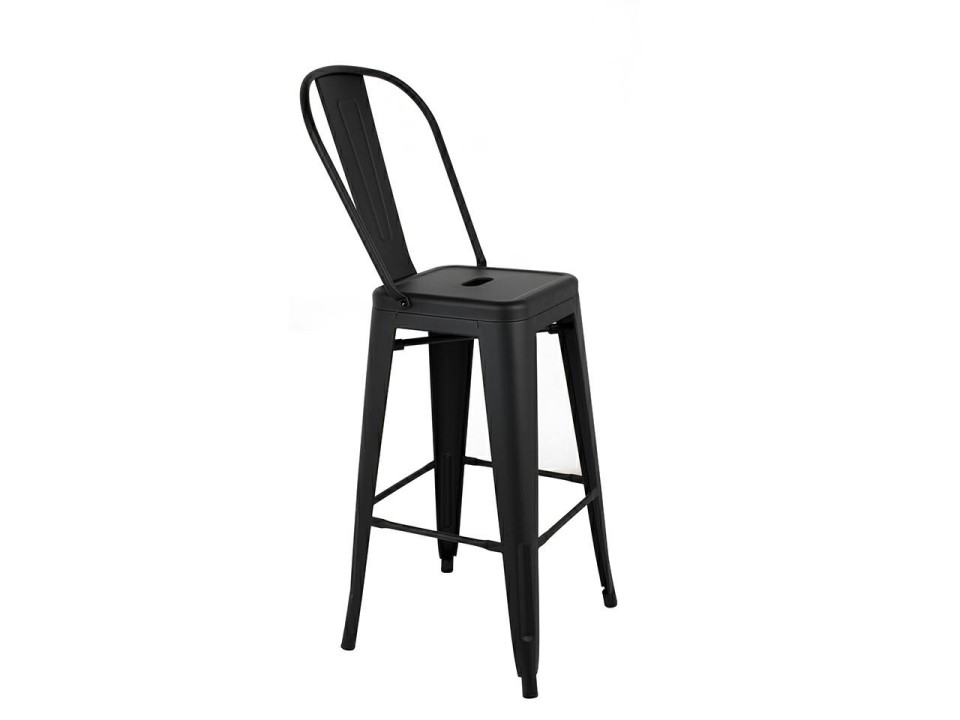 Krzesło barowe TOWER BIG BACK 76 czarne - King Home