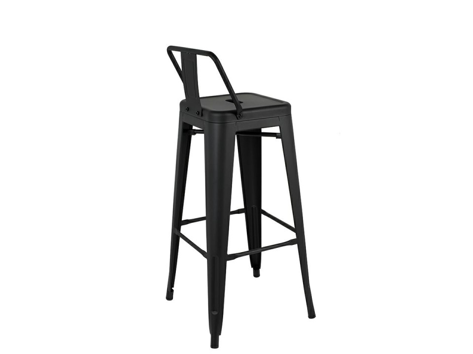 Krzesło barowe TOWER BACK 66 czarne - King Home