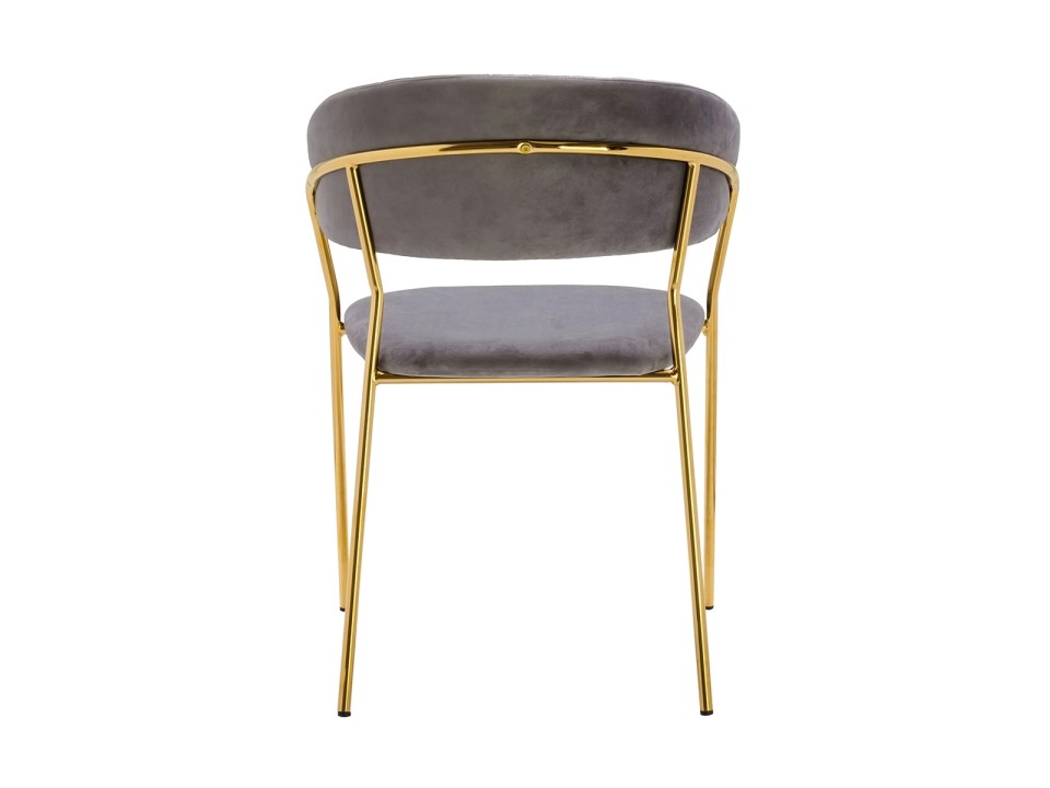 Krzesło MARGO jasny szary - welur, podstawa złota - King Home