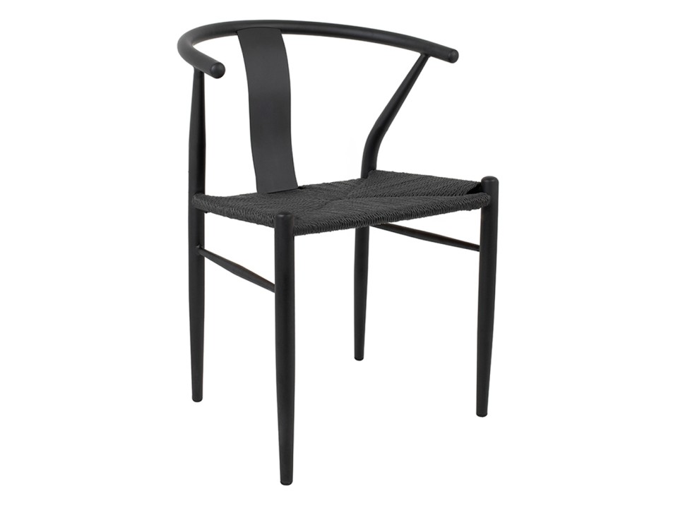 Krzesło WISHBONE METAL czarne - King Home