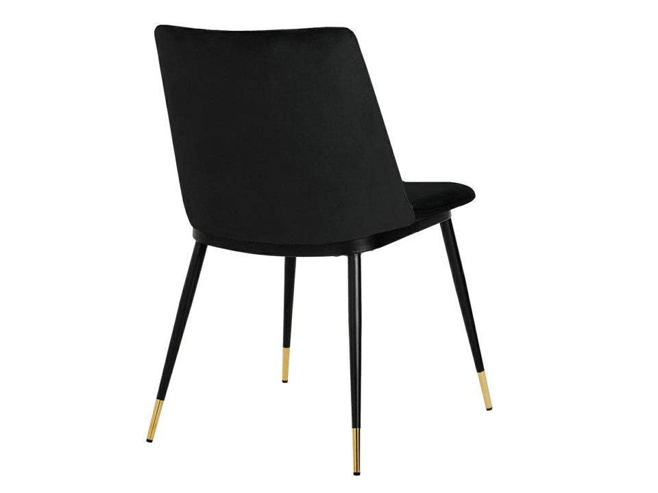 Krzesło DIEGO czarne - welur, podstawa czarno złota - King Home