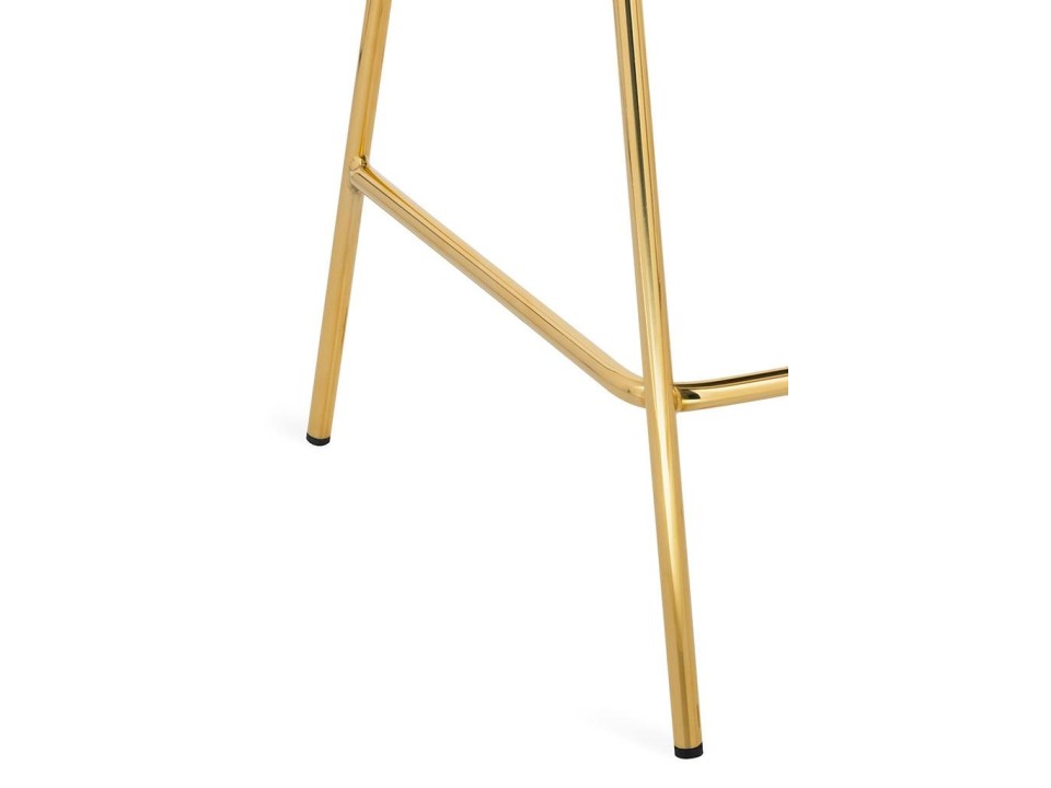 Krzesło barowe MARGO 65 beżowe - welur, podstawa złota - King Home