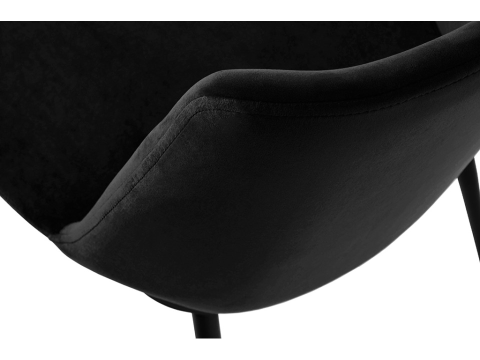 Krzesło barowe DIEGO 65 czarne - welur, podstawa czarno złota - King Home