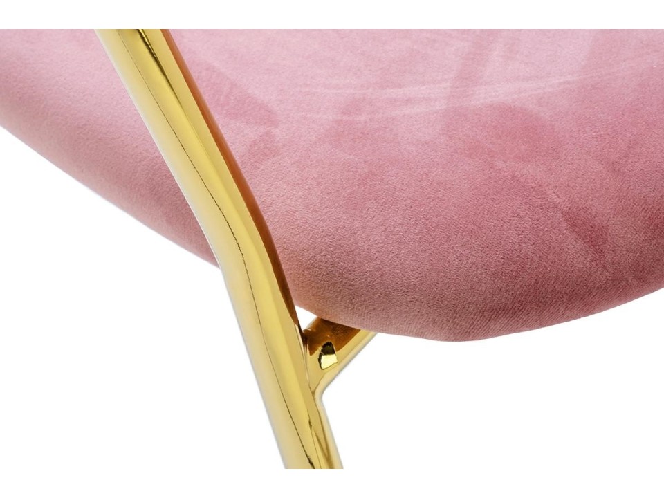Krzesło MARGO brudny róż - welur, podstawa złota - King Home