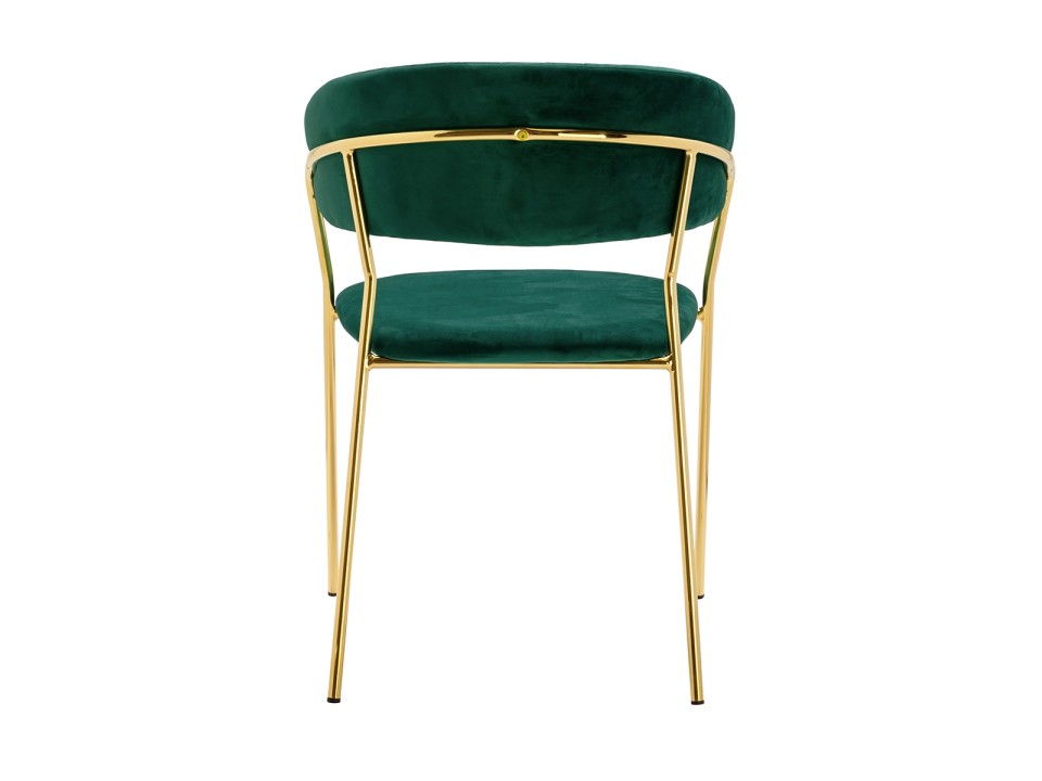 Krzesło MARGO ciemny zielony - welur, podstawa złota - King Home