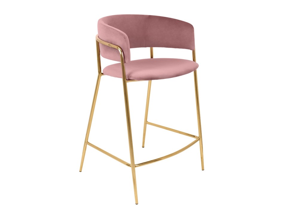 Krzesło barowe DELTA 65 różowe - King Home