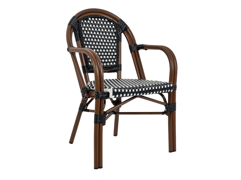 Krzesło CAFE PARIS ARM brązowe rattan - King Home