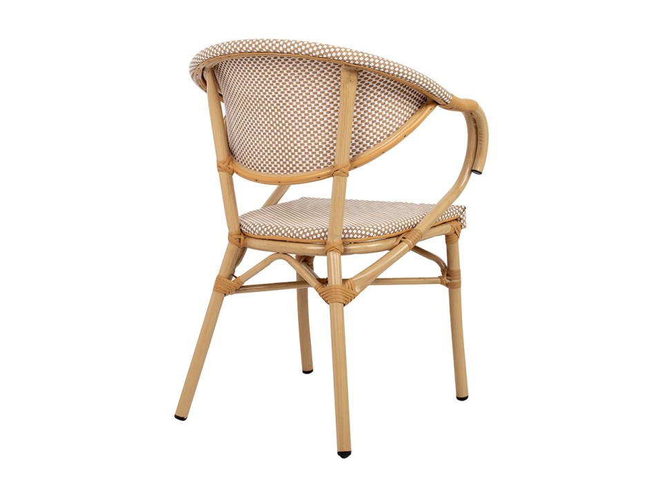 Krzesło CAFE BISTRO PARIS ARM jasnobrązowe rattan - King Home