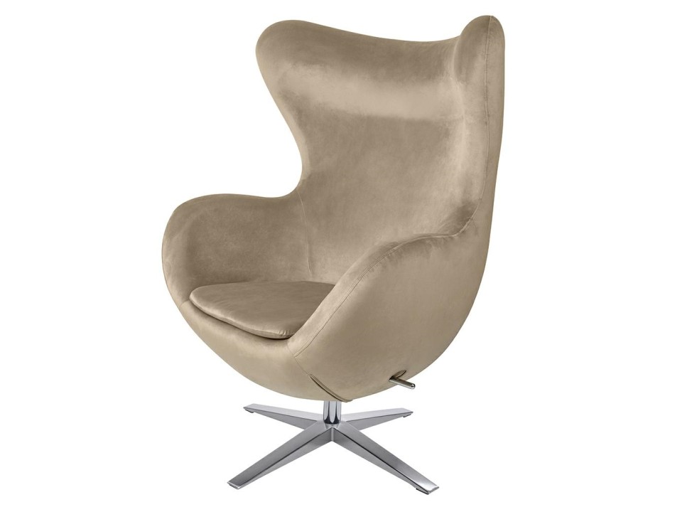 Fotel EGG SZEROKI VELVET khaki - King Home