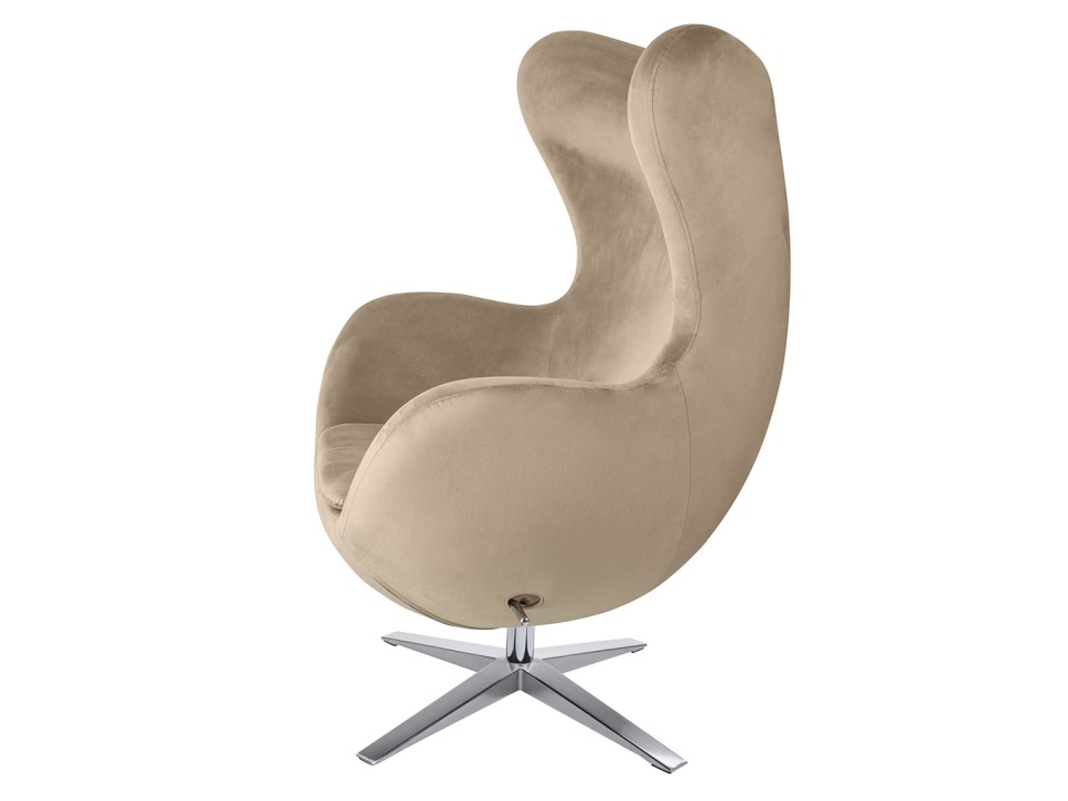 Fotel EGG SZEROKI VELVET khaki - King Home