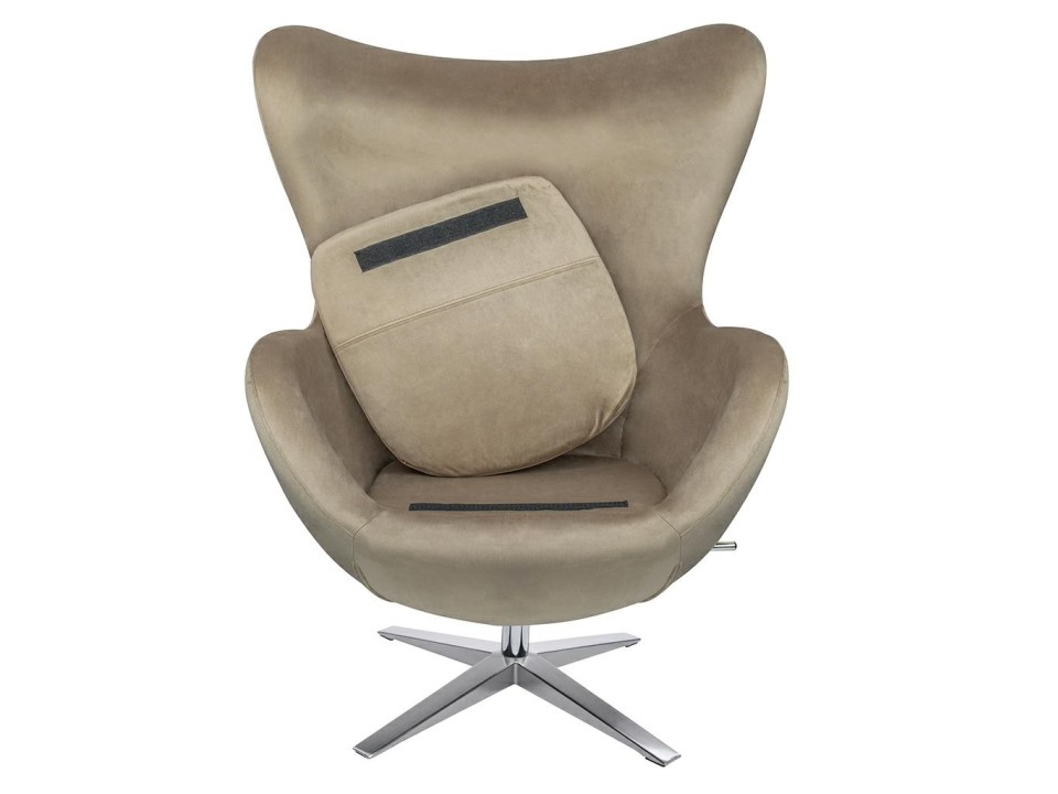 Fotel EGG SZEROKI VELVET khaki - King Home