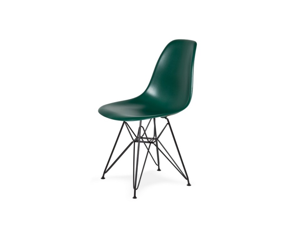 Krzesło DSR BLACK myśliwska zieleń.34 - podstawa metalowa czarna - King Home