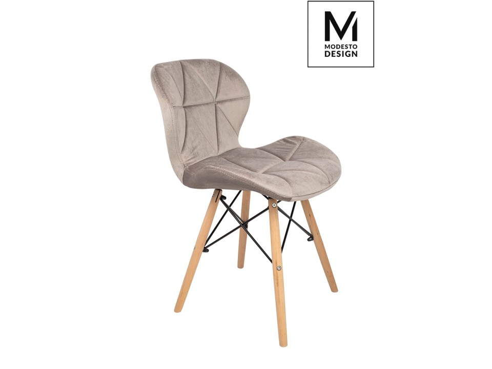 MODESTO krzesło KLIPP VELVET khaki - Modesto Design