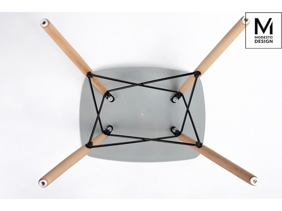 MODESTO stołek BORD szary - polipropylen, podstawa bukowa - Modesto Design