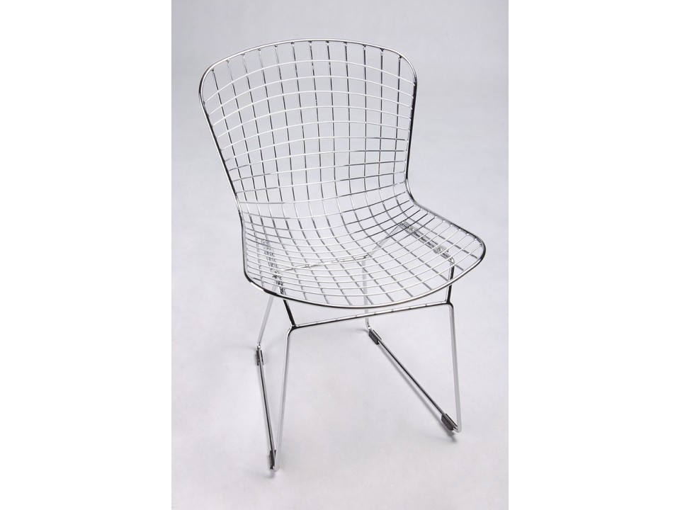 Krzesło NET SOFT chrom - czarna poduszka, metal - King Home