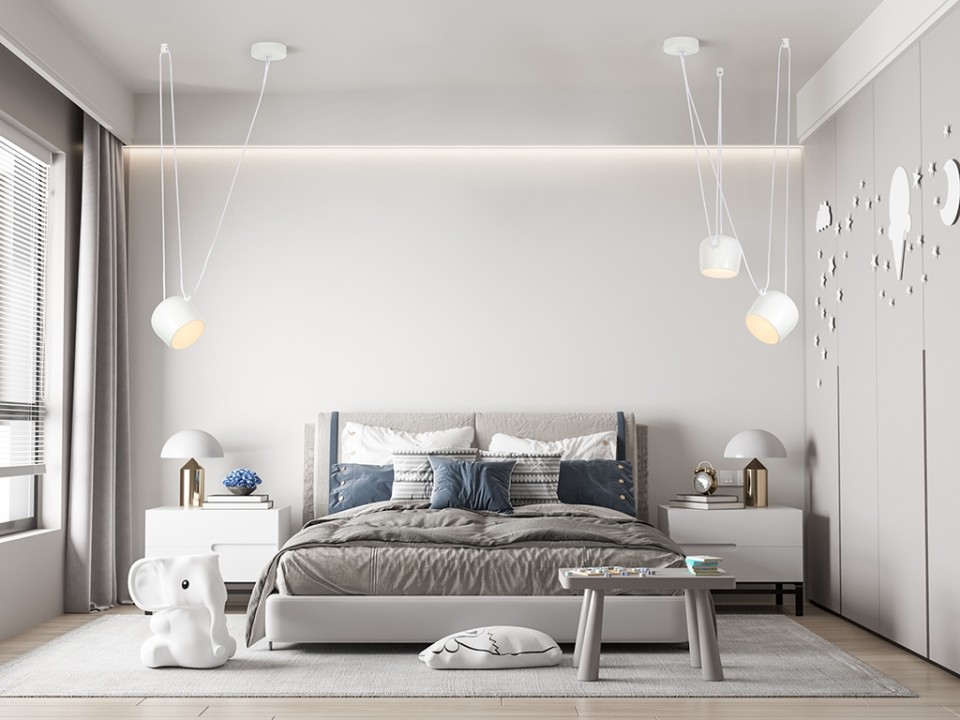Lampa wisząca EYE 2 biała - LED, aluminium - King Home