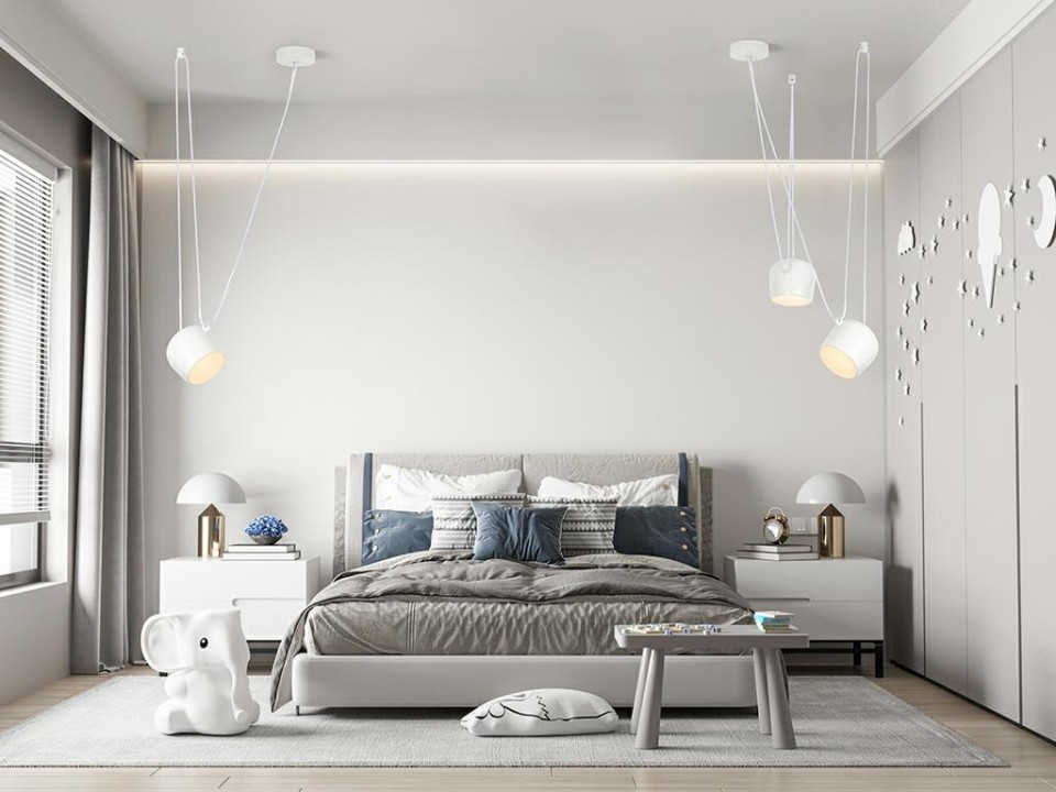 Lampa wisząca EYE biała - LED, aluminium - King Home